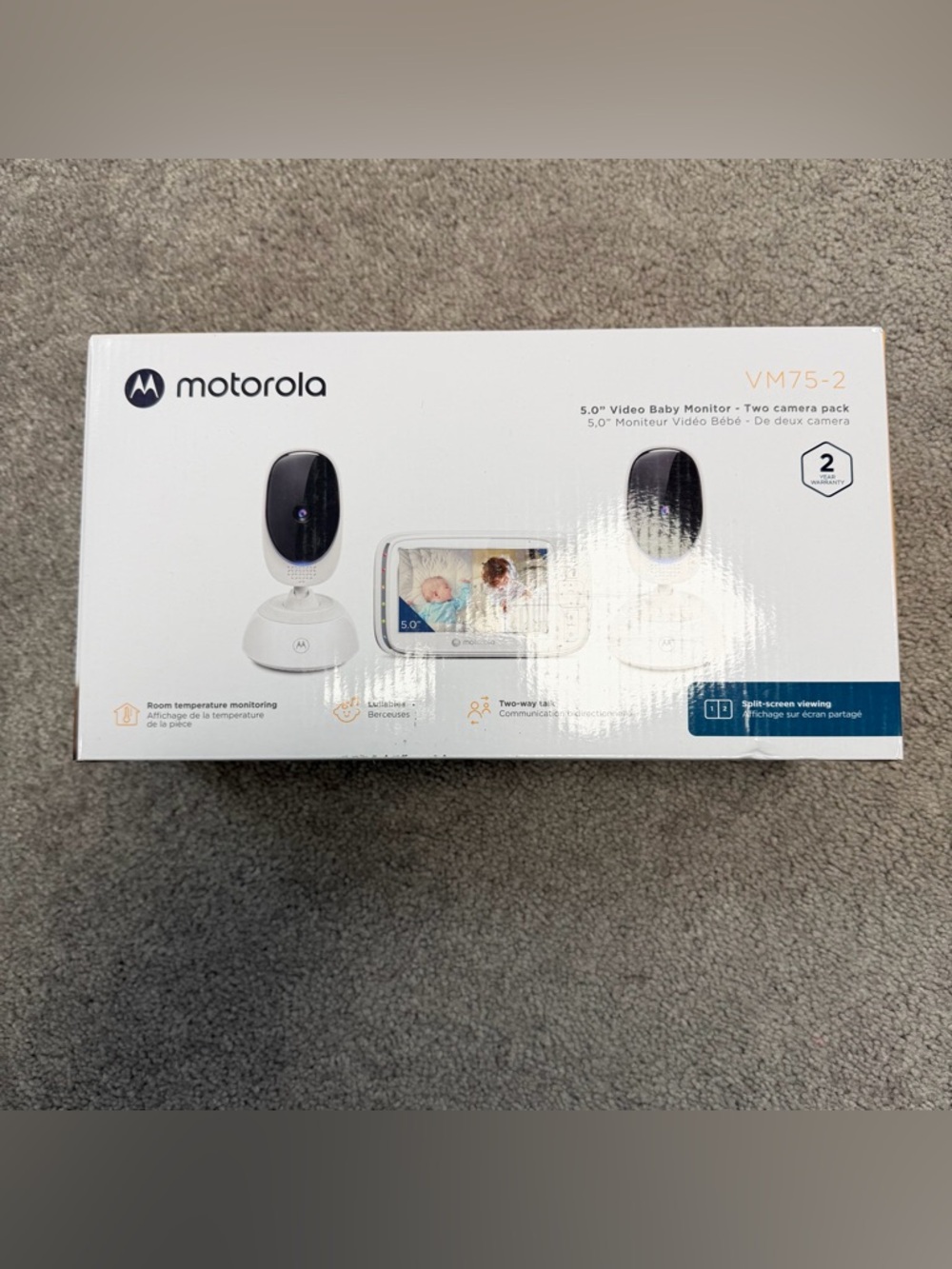 Motorola VM75-2 5 inch Cameras and Remote Pan Video Baby Monitor